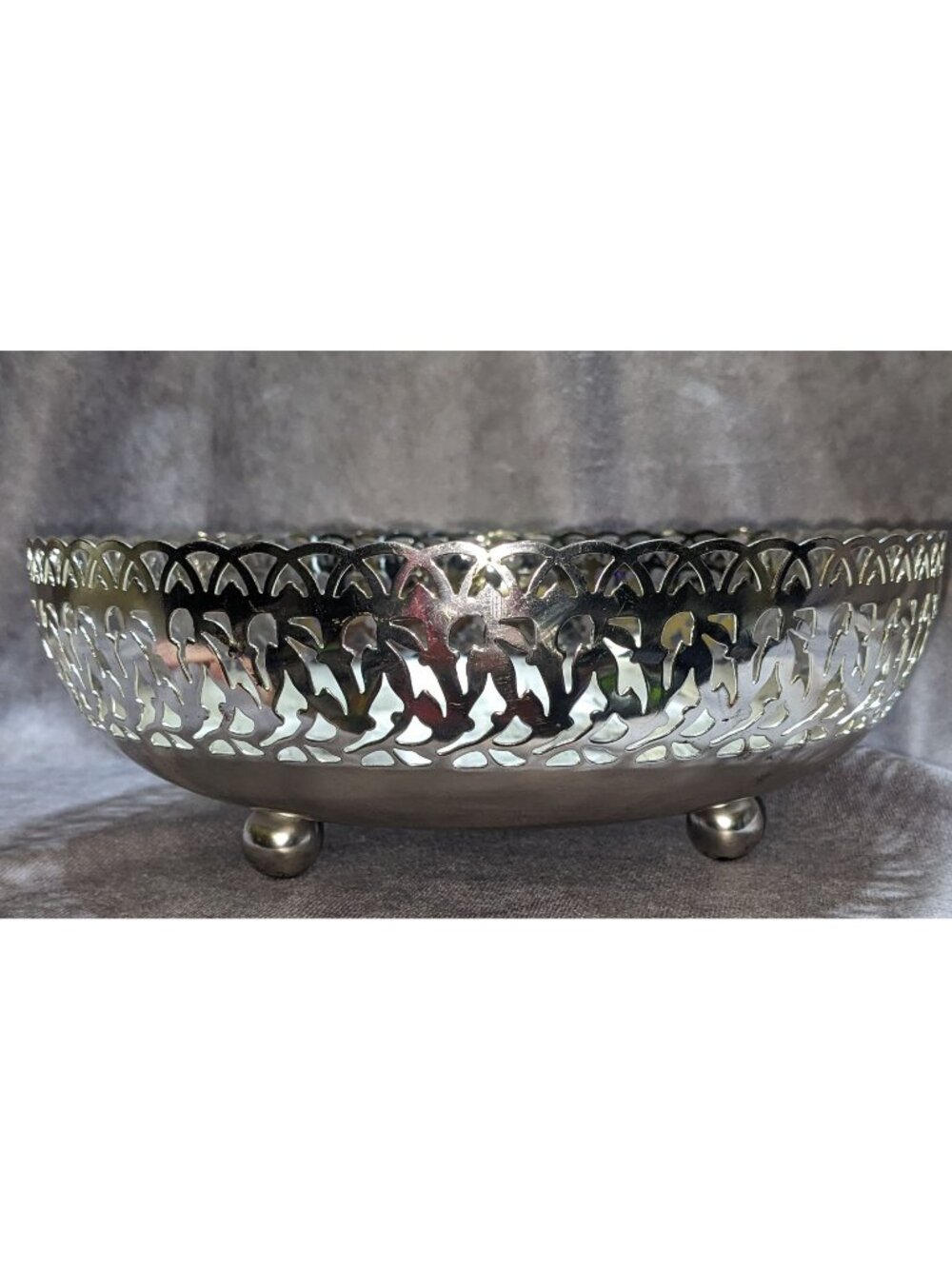 WMF Ikora Silver-Plated Footed Tray With Swirl Finish Made In Germany